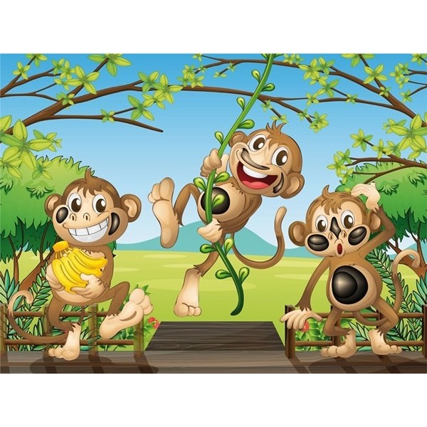 Fotomural infantil THREE MONKEYS FT-1458