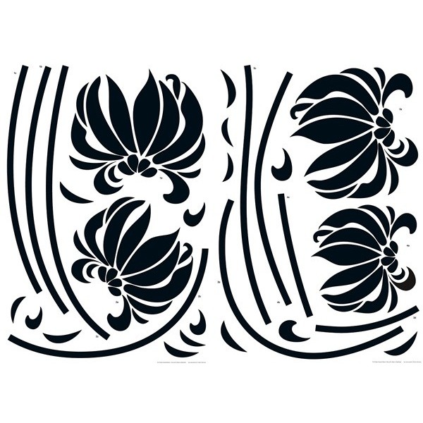 Sticker Black Flowers 74110