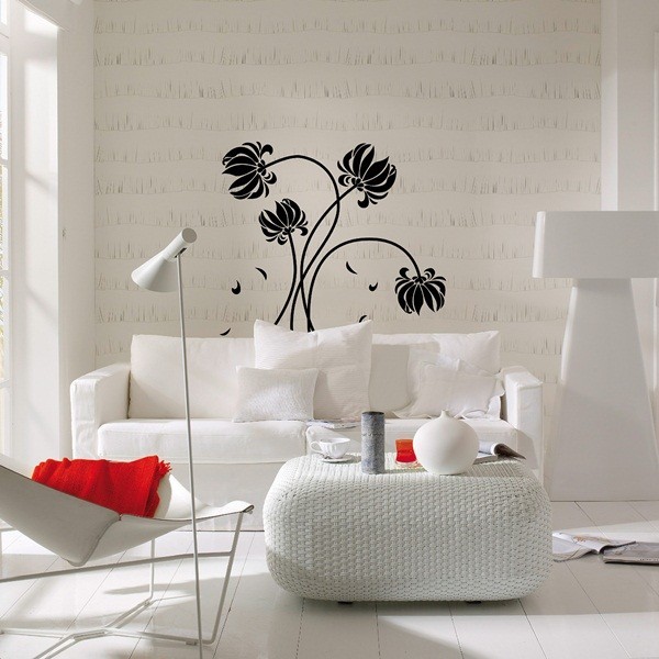 Sticker Black Flowers 74110
