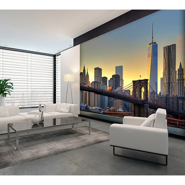 Fotomural BROOKLYN BRIDGE AT SUNSET