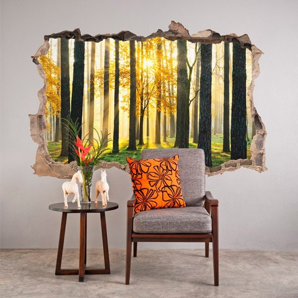 🥇 Vinilos decorativos árboles en el bosque 3D 🥇