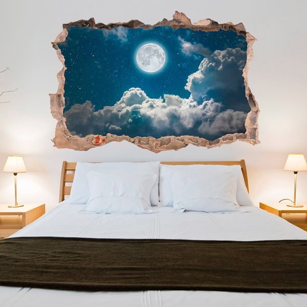 Vinil Decorativo 3D LUA CHEIA V3DA014