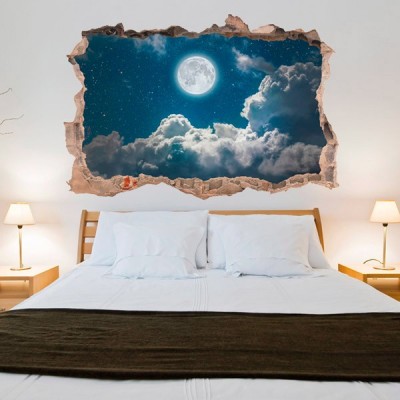 Vinil Decorativo 3D LUA CHEIA V3DA014