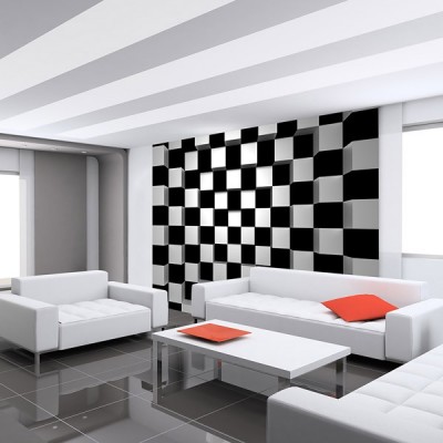 Fotomural BLACK AND WHITE SQUARES 2