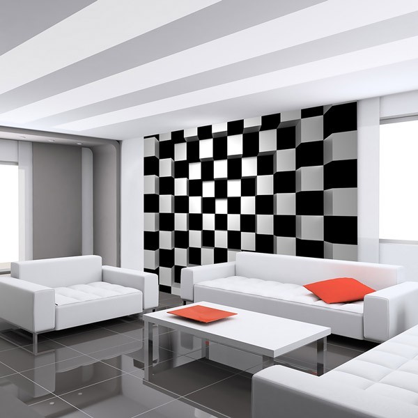 Fotomural BLACK AND WHITE SQUARES Fotomural BLACK AND WHITE SQUARES