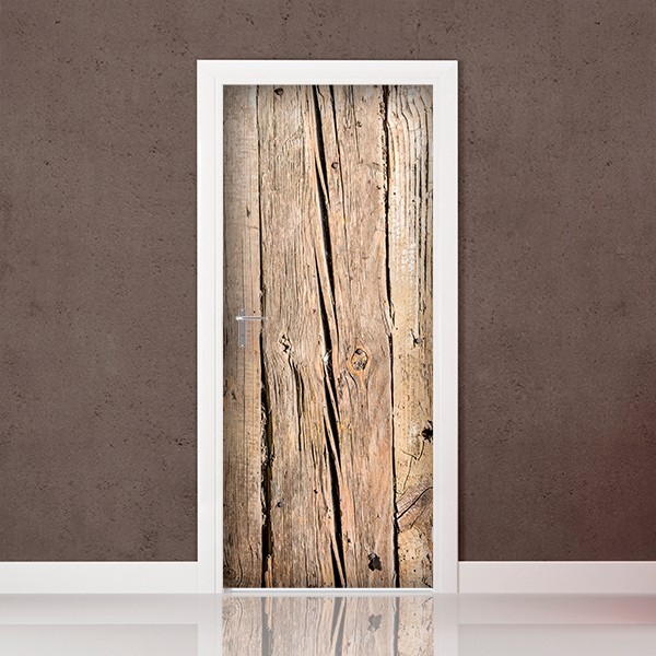 Fotomural puerta vinilo imitación madera- P085