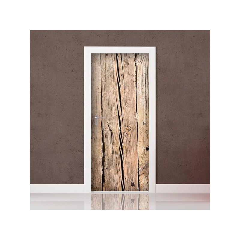 Fotomural puerta vinilo imitación madera- P086