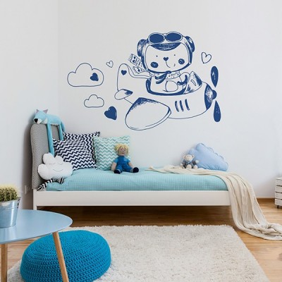 Vinis para quarto infantil Trator realista - TenStickers