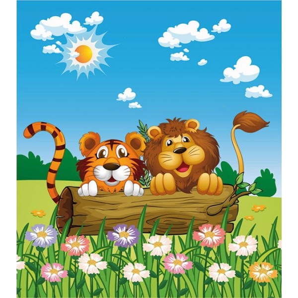 Fotomural INFANTIL TIGER AND LION FTL-1637