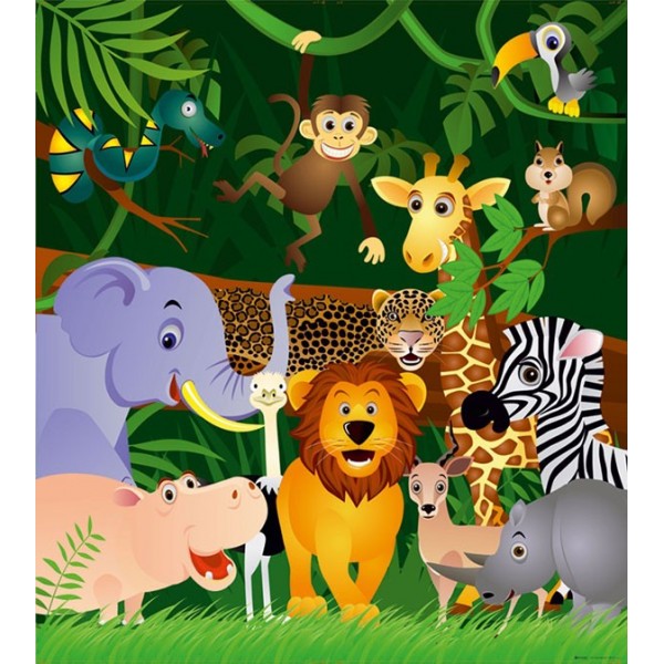 Fotomural INFANTIL JUNGLE ANIMALS FTL-1639