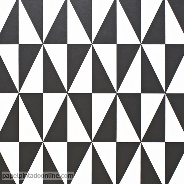 Paper pintat geometric blanc i negre triangles