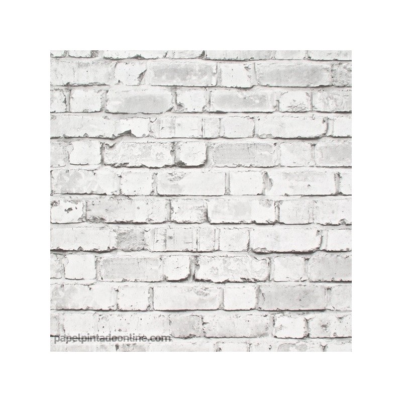Papel Pintado Ladrillo Blanco Industrial 1011