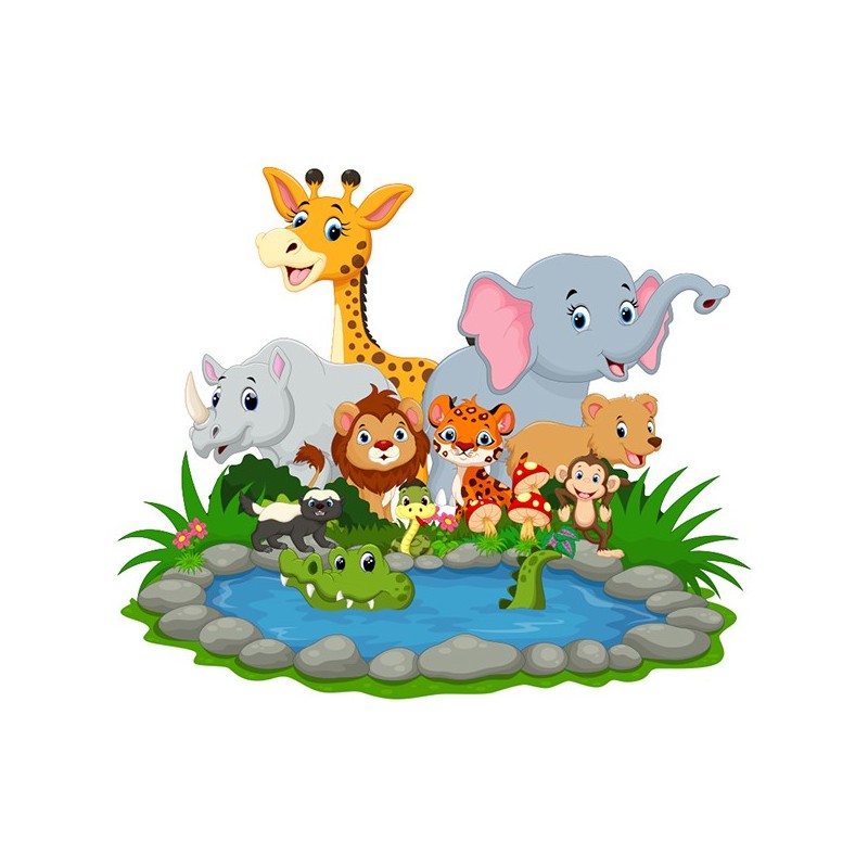 🥇 Vinilos decorativos y pegatinas infantiles animales en la selva 🥇