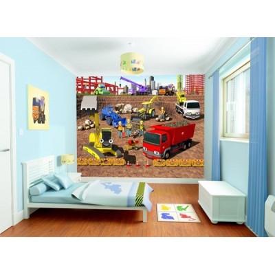 Fotomural Infantil CONSTRUCTION BUILDING SITE