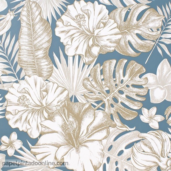 Papel de parede FOLHAS TROPICAIS 017 