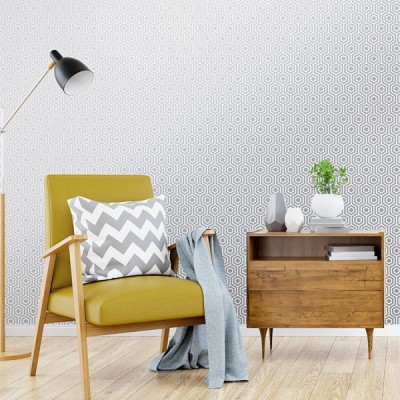 Papel pintado HEXÁGONOS plateados 946 Papel pintado HEXÁGONOS plateados 946