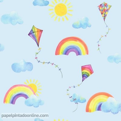 Mural papel pintado infantil Clouds&Stars