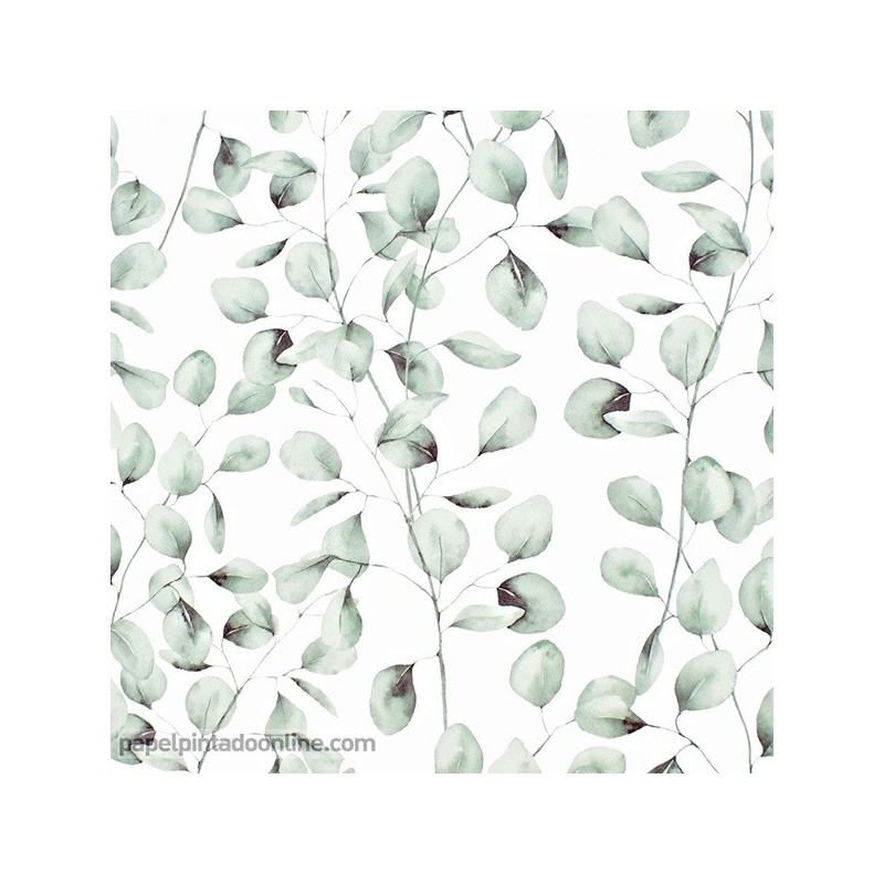 oler Calígrafo Pisoteando Papel pintado hojas verde acuarela 078