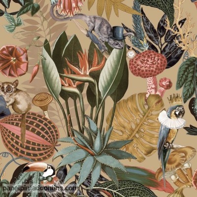 Papel pintado TROPICAL ANIMALES EXÓTICOS Papel pintado TROPICAL ANIMALES EXÓTICOS