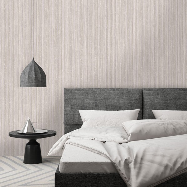 Papel pintado TEXTURA LÍNEAS LAVANDA Y PLATEADO BAKAU 65712