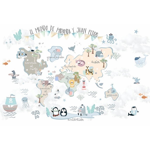 Mural Mapa Infantil personalizável Fantasia VCMF-005