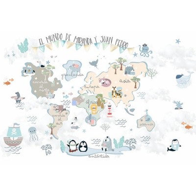 Mural Mapa Infantil Personalizable Fantasía VCMF-006 Mural Mapa Infantil Personalizable Fantasía VCMF-006