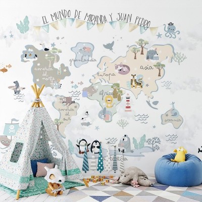 Mural Mapa Infantil personalizável Fantasia VCMF-005 2
