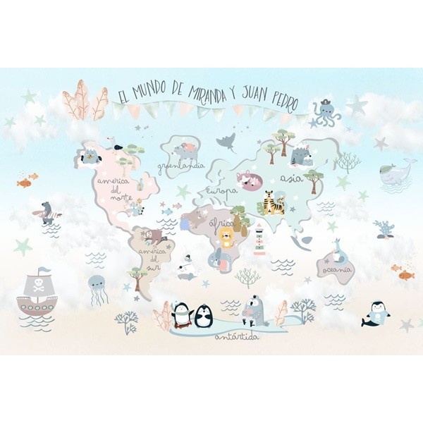 Mural Mapa Infantil personalizável Fantasia VCMF-007
