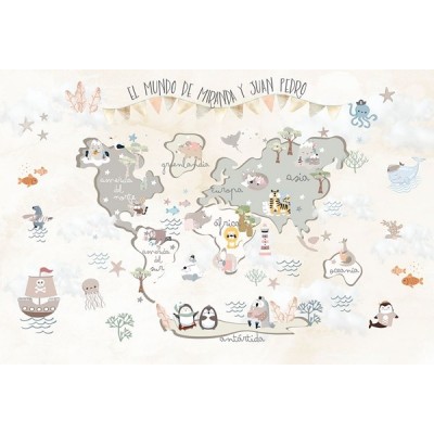 Mural Mapa Infantil personalizável Fantasia VCMF-008