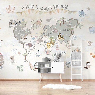 Mural Mapa Infantil Personalizable Fantasía VCMF-008 Mural Mapa Infantil Personalizable Fantasía VCMF-008