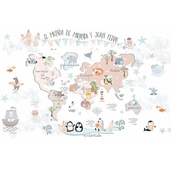 Mural Mapa Infantil personalizável Fantasia VCMF-009