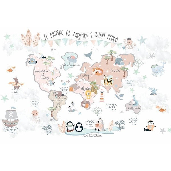 Mural Mapa Infantil Personalizable Fantasía VCMF-009