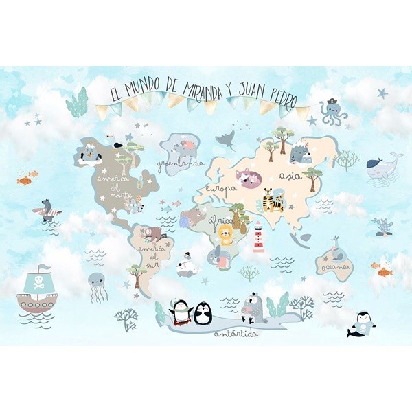 Mural Mapa Infantil personalizável Fantasia VCMF-010