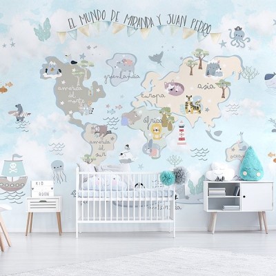 Mural Mapa Infantil Personalizable Fantasía VCMF-010 Mural Mapa Infantil Personalizable Fantasía VCMF-010