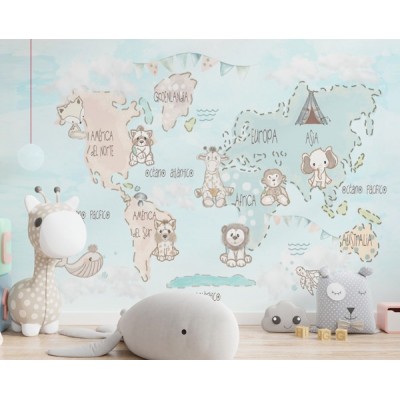 Mural Mapa Infantil personalizável Ternura VCMT-011 2