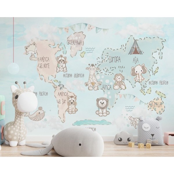 Mural Mapa Infantil Personalitzable Ternura VCMT-011 Mural Mapa Infantil Personalitzable Ternura VCMT-011