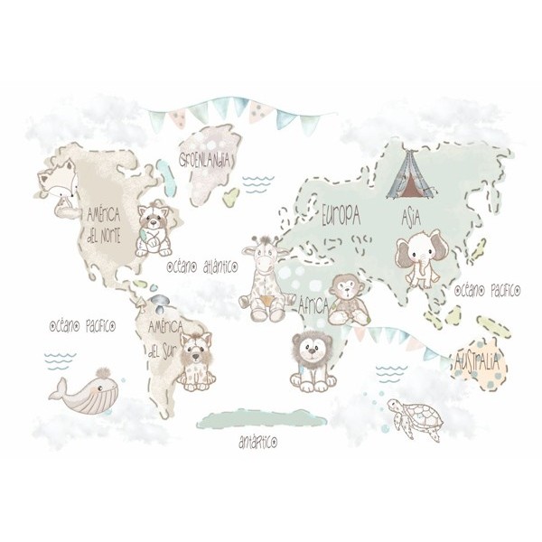 Mural Mapa Infantil Personalizable Ternura VCMT-012