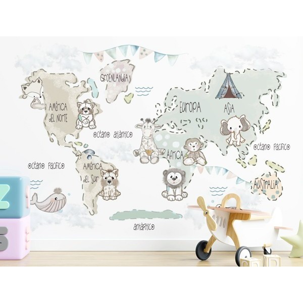 Mural Mapa Infantil Personalizable Ternura VCMT-012