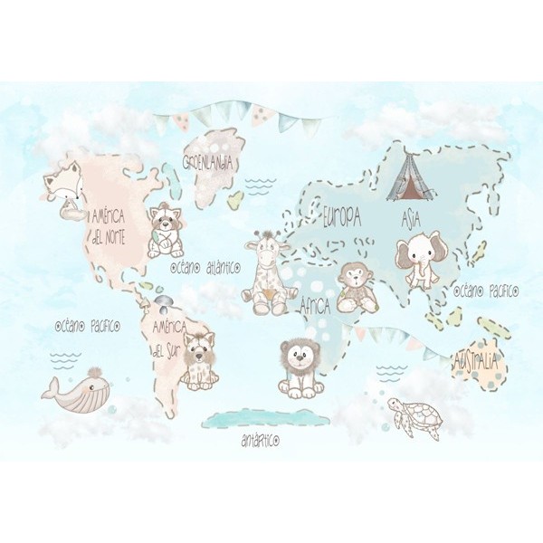 Mural Mapa Infantil Personalizable Ternura VCMT-015