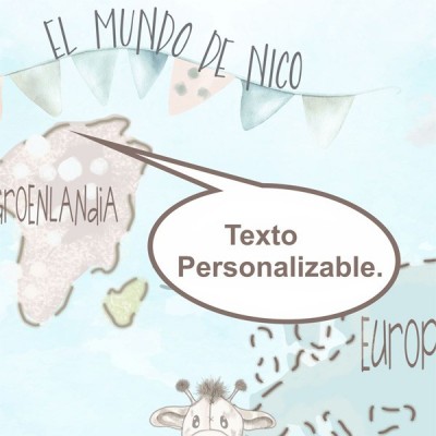 Mural Mapa Infantil Personalitzable Ternura VCMT-015