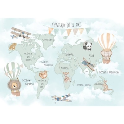 Mural Mapa Infantil personalizável Aventuras no Ar VCMA-017 Mural Mapa Infantil personalizável Aventuras no Ar VCMA-017