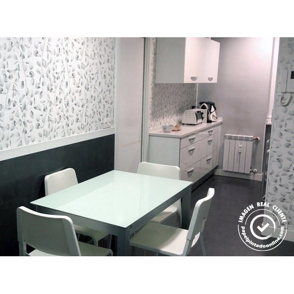 Papel de parede FOLHAS PRATEADAS 076