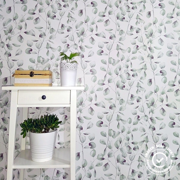  Papel de parede FOLHAS VERDE AQUARELA 078