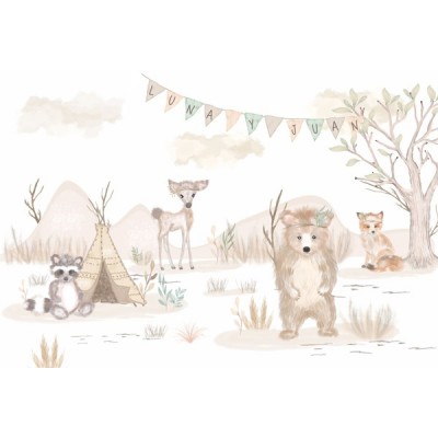 Mural Infantil floresta personalizável VCBT-021 Mural Infantil floresta personalizável VCBT-021