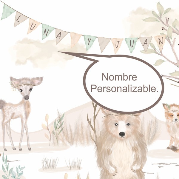 Mural Infantil Bosque Personalizable VCBT-021