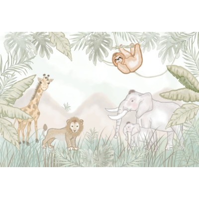 Mural Infantil Jungla Aquarela VCJA-023 Mural Infantil Jungla Aquarela VCJA-023