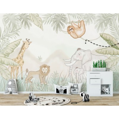 Mural Infantil Jungla Aquarela VCJA-023 2
