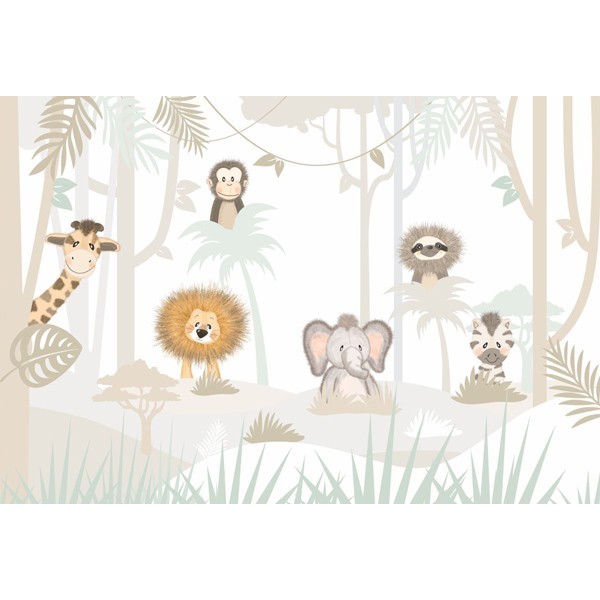 Mural Infantil Jungle engraçado VCJD-025