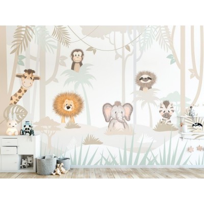 Mural Infantil Jungle engraçado VCJD-025 2