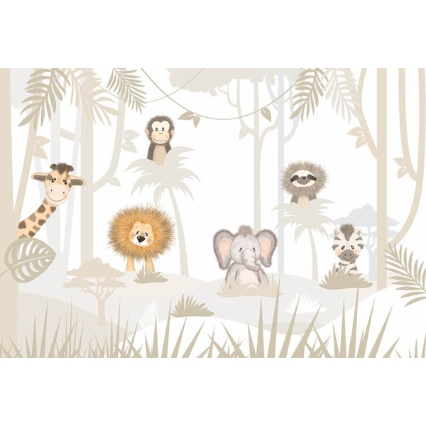 Mural Infantil Jungle engraçado VCJD-026